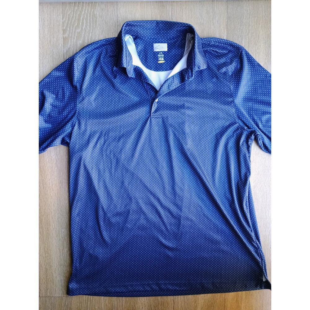 Greg Norman performance golf polo old money all over print shark embroidered